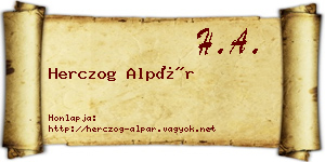 Herczog Alpár névjegykártya
